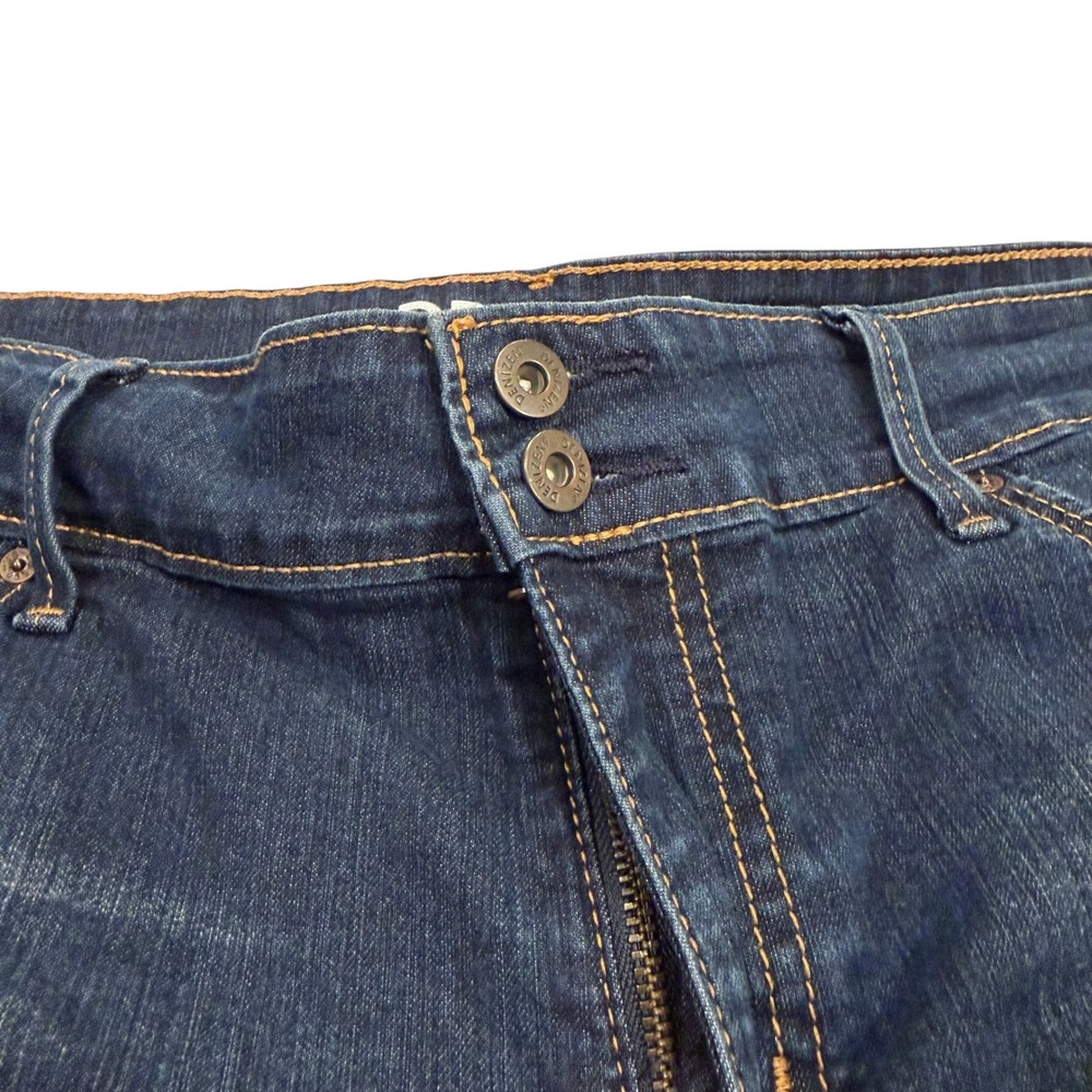 Denizen from Levis Womens Dark Wash Denim Cuffed Shorts Blue Size 16 Stretch - Picture 3 of 8